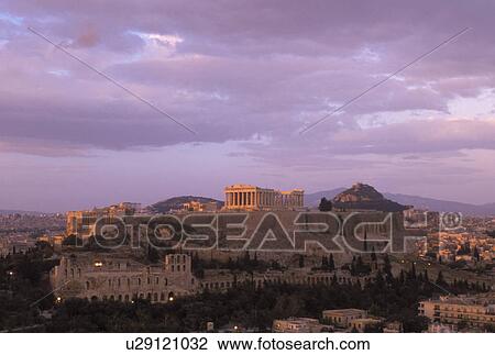Athens, Greece, Europe, View of the Acropolis from Filopappos Hill. View Large Photo Image Stock Image - Athens, Greece, Europe, View of the Acropolis from Filopappos Hill.. Fotosearch