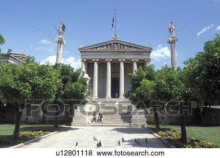 Athens, Greece, university, Europe, Academy of Athens in downtown Athens. View Large Photo Image Stock Photo - Athens, Greece, university, Europe, Academy of Athens in downtown Athens.. Fotosearch