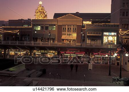 Atlanta, GA, Georgia, Underground Atlanta decorated for the Christmas Holiday in downtown Atlanta in the evening. View Large Photo Image Stock Photograph - Atlanta, GA, Georgia, Underground Atlanta decorated for the Christmas Holiday in downtown Atlanta in the evening.. Fotosearch