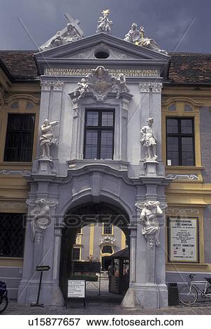 Austria, Durnstein, The Danube Valley, Wachau, The courtyard of The Parish Church View Large Photo Image Stock Photo - Austria, Durnstein, The Danube Valley, Wachau, The courtyard of The Parish Church . Fotosearch