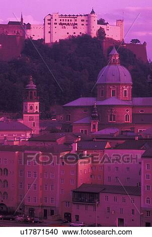 Austria, Salzburg, Hohensalzburg Fortress, View of the city of Salzburg and the Hohensalzburg Fortress. View Large Photo Image Stock Image - Austria, Salzburg, Hohensalzburg Fortress, View of the city of Salzburg and the Hohensalzburg Fortress.. Fotosearch