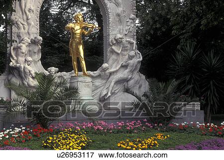 Stock Photo -  Austria, Vienna, Wien, Johann Strauss Monument in the City Park in Vienna. Fotosearch