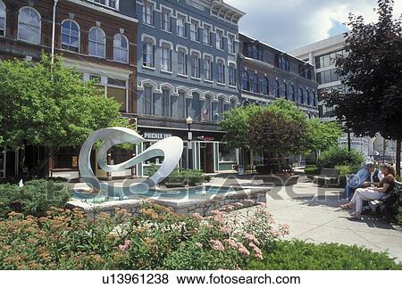 Bangor, Maine, ME, Pedestrian street in downtown Bangor. View Large Photo Image Stock Photo - Bangor, Maine, ME, Pedestrian street in downtown Bangor.. Fotosearch