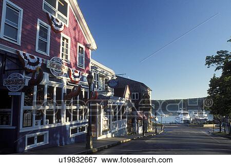 Bar Harbor, ME, Maine, Mount Desert Island, Downtown Bar Harbor. View Large Photo Image Stock Photo - Bar Harbor, ME, Maine, Mount Desert Island, Downtown Bar Harbor.. Fotosearch