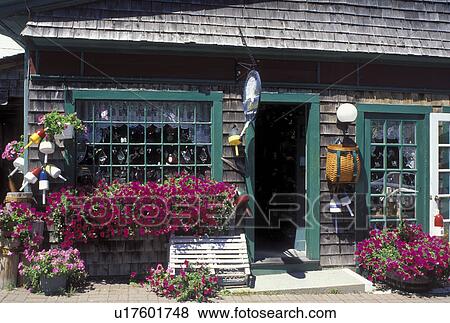 Stock Photo -  Bar Harbor, ME, Mount Desert Island, Maine, Gift shop in downtown Bar Harbor.. Fotosearch