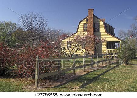 Stock Photography -  Bath, NC, North Carolina, Van Der Veer House at Historic Bath State Historic Site.. Fotosearch