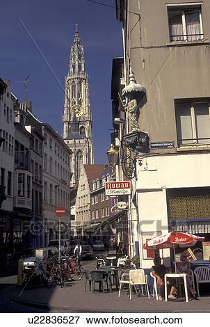 Belgium, Antwerpen, Antwerp, Europe, Outdoor cafTs in town square in downtown Antwerpen. View Large Photo Image Stock Photo - Belgium, Antwerpen, Antwerp, Europe, Outdoor cafTs in town square in downtown Antwerpen.. Fotosearch