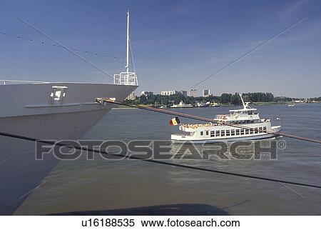 Belgium, Antwerpen, Antwerp, Europe, North Sea, Sightseeing tour boat cruises up the Scheldt River in Antwerpen. View Large Photo Image Stock Photography - Belgium, Antwerpen, Antwerp, Europe, North Sea, Sightseeing tour boat cruises up the Scheldt River in Antwerpen.. Fotosearch