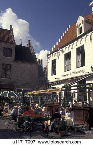Belgium, Brugge, Bruges, West-Vlaanderen, Europe, Outdoor cafT in downtown Bruges. View Large Photo Image Stock Photo - Belgium, Brugge, Bruges, West-Vlaanderen, Europe, Outdoor cafT in downtown Bruges.. Fotosearch