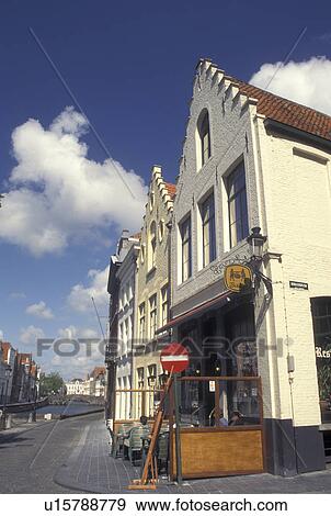 Belgium, Brugge, Bruges, West-Vlaanderen, Europe, Outdoor cafT along the street in downtown Bruges. View Large Photo Image Stock Photo - Belgium, Brugge, Bruges, West-Vlaanderen, Europe, Outdoor cafT along the street in downtown Bruges.. Fotosearch
