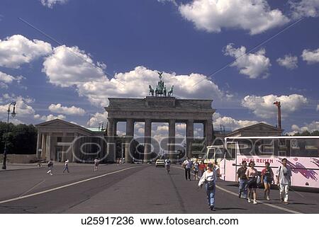 Stock Photograph -  Berlin, Brandenburg Gate, Germany, Europe, Brandenburger Tor in the evening.. Fotosearch