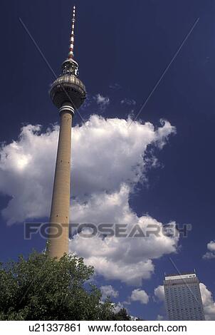 Berlin, Germany, Europe, TV Tower or Fernsehturm at the Alexanderplatz View Large Photo Image Stock Image - Berlin, Germany, Europe, TV Tower or Fernsehturm at the Alexanderplatz. Fotosearch