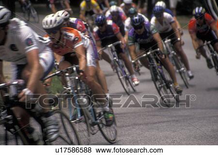 Stock Photo -  biking, racing, Atlanta, GA, Georgia, First Union Bank Classic Bike Race in Atlanta.. Fotosearch