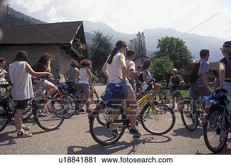 biking, Switzerland, Ticino, Faldo, Val Leventina, Students on a bike tour in the village of Faldo in Val Leventina. View Large Photo Image Stock Image - biking, Switzerland, Ticino, Faldo, Val Leventina, Students on a bike tour in the village of Faldo in Val Leventina.. Fotosearch