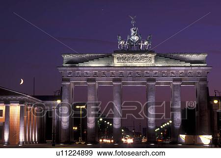 Stock Photo -  Brandenburg Gate, Berlin, Germany, Europe, Brandenburger Tor in the evening.. Fotosearch