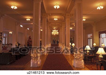 Bretton Woods, hotel, NH, New Hampshire, Main Lobby of Historic Mount Washington Hotel & Resort decorated for the Christmas Holiday. View Large Photo Image Stock Image - Bretton Woods, hotel, NH, New Hampshire, Main Lobby of Historic Mount Washington Hotel & Resort decorated for the Christmas Holiday.. Fotosearch