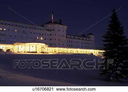 Bretton Woods, NH, hotel, New Hampshire, Historic Mount Washington Hotel & Resort in the evening in the winter in Bretton Woods. View Large Photo Image Stock Image - Bretton Woods, NH, hotel, New Hampshire, Historic Mount Washington Hotel & Resort in the evening in the winter in Bretton Woods.. Fotosearch