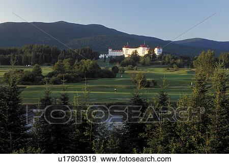 Bretton Woods, NH, New Hampshire, Scenic view of Historic Mount Washington Hotel & Resort in the White Mountain National Forest. View Large Photo Image Stock Photo - Bretton Woods, NH, New Hampshire, Scenic view of Historic Mount Washington Hotel & Resort in the White Mountain National Forest.. Fotosearch