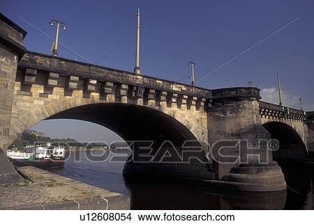 bridge, Dresden, Germany, Sachen, Saxony, Europe, Augustus Bridge crosses the Elbe River. View Large Photo Image Picture - bridge, Dresden, Germany, Sachen, Saxony, Europe, Augustus Bridge crosses the Elbe River.. Fotosearch