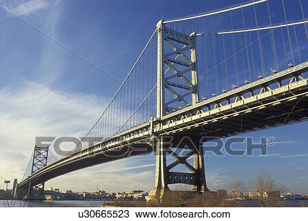 bridge, Philadelphia, PA, Pennsylvania, Benjamin Franklin Bridge crosses the Delaware River connecting Philadelphia and Camden, NJ, New Jersey View Large Photo Image Stock Image - bridge, Philadelphia, PA, Pennsylvania, Benjamin Franklin Bridge crosses the Delaware River connecting Philadelphia and Camden, NJ, New Jersey. Fotosearch