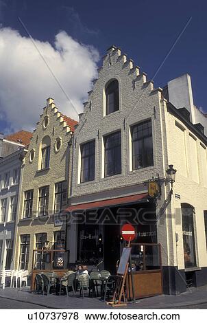 Brugge, Bruges, Belgium, West-Vlaanderen, Europe, Outdoor cafT along the street in downtown Bruges. View Large Photo Image Stock Photo - Brugge, Bruges, Belgium, West-Vlaanderen, Europe, Outdoor cafT along the street in downtown Bruges.. Fotosearch