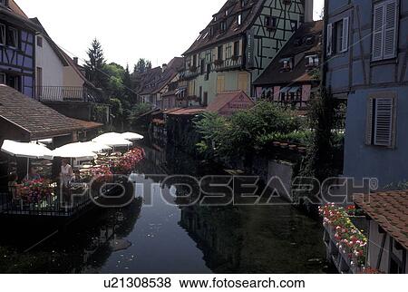cafT, canal, France, Colmar, Alsace, Haut-Rhin, Europe, wine region, Scenic view of outdoor cafes along the canal in the town of Colmar, capital of Haut-Rhin, in the wine region of Alsace. View Large Photo Image Stock Photo - cafT, canal, France, Colmar, Alsace, Haut-Rhin, Europe, wine region, Scenic view of outdoor cafes along the canal in the town of Colmar, capital of Haut-Rhin, in the wine region of Alsace.. Fotosearch