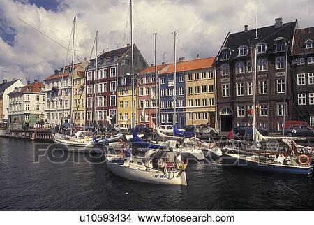 canal, Copenhagen, Denmark, Scandinavia, Sjaelland, Europe, Boats docked along Nyhavn (New Harbor) in the scenic city of Copenhagen View Large Photo Image Picture - canal, Copenhagen, Denmark, Scandinavia, Sjaelland, Europe, Boats docked along Nyhavn (New Harbor) in the scenic city of Copenhagen. Fotosearch