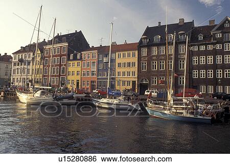 canal, Copenhagen, Denmark, Scandinavia, Sjaelland, Europe, Boats docked along Nyhavn (New Harbor) in the scenic city of Copenhagen View Large Photo Image Stock Photograph - canal, Copenhagen, Denmark, Scandinavia, Sjaelland, Europe, Boats docked along Nyhavn (New Harbor) in the scenic city of Copenhagen. Fotosearch