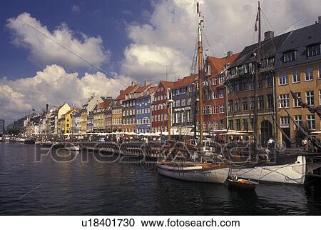 canal, Denmark, Copenhagen, Scandinavia, Sjaelland, Europe, Boats docked along Nyhavn (New Harbor) in the scenic city of Copenhagen View Large Photo Image Stock Image - canal, Denmark, Copenhagen, Scandinavia, Sjaelland, Europe, Boats docked along Nyhavn (New Harbor) in the scenic city of Copenhagen. Fotosearch
