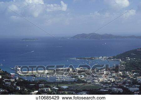 Caribbean, Road Town, Tortola, British Virgin Islands, Road Bay, BVI, Scenic view of Road Town on the island of Tortola on the Caribbean Sea. View Large Photo Image Stock Photo - Caribbean, Road Town, Tortola, British Virgin Islands, Road Bay, BVI, Scenic view of Road Town on the island of Tortola on the Caribbean Sea.. Fotosearch