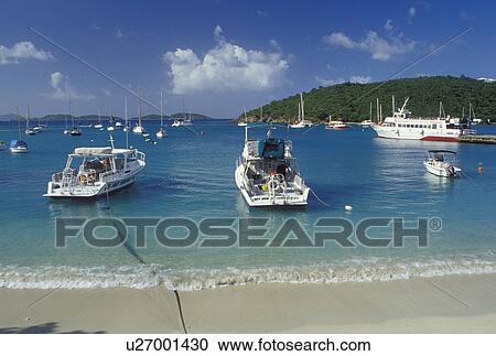 Caribbean, St. John, U. S. Virgin Islands, USVI, Boats in Cruz Bay on Saint John Island. View Large Photo Image Stock Image - Caribbean, St. John, U. S. Virgin Islands, USVI, Boats in Cruz Bay on Saint John Island.. Fotosearch