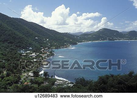 Caribbean, Tortola, British Virgin Islands, BVI, Scenic view of Great Carrot Bay on the island of Tortola on the Caribbean Sea. View Large Photo Image Stock Image - Caribbean, Tortola, British Virgin Islands, BVI, Scenic view of Great Carrot Bay on the island of Tortola on the Caribbean Sea.. Fotosearch