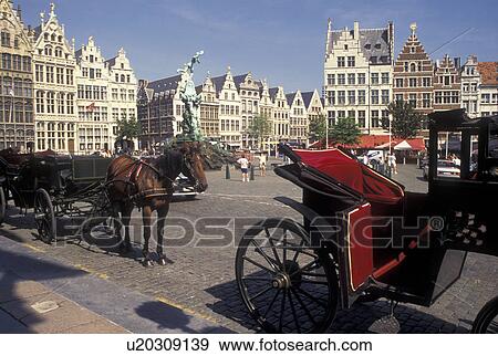 carriage ride, Antwerp, Belgium, Antwerpen, Europe, Horse and carriage at Grote Markt in downtown Antwerpen. View Large Photo Image Stock Photo - carriage ride, Antwerp, Belgium, Antwerpen, Europe, Horse and carriage at Grote Markt in downtown Antwerpen.. Fotosearch