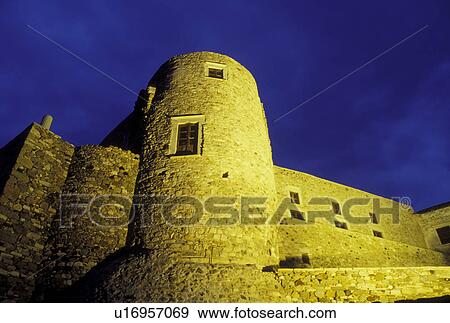 castle, fortress, Naxos, Greek Islands, Cyclades, Greece, Europe, Kastro illuminated at night in the village of Hora Naxos on Naxos Island on the Aegean Sea. View Large Photo Image Stock Photo - castle, fortress, Naxos, Greek Islands, Cyclades, Greece, Europe, Kastro illuminated at night in the village of Hora Naxos on Naxos Island on the Aegean Sea.. Fotosearch