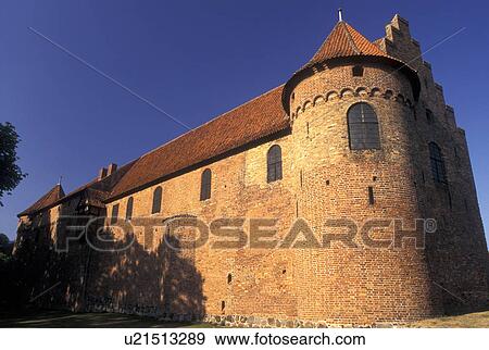 Stock Photo -  castle, Nyborg, Denmark, Fyn, Scandinavia, Europe, Nyborg Slot (castle) dating from 1170 in the village of Nyborg.. Fotosearch