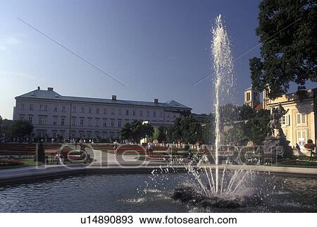 castle, Salzburg, Austria, Fountain in Mirabell Gardens at Mirabell Palace in Salzburg. View Large Photo Image Stock Image - castle, Salzburg, Austria, Fountain in Mirabell Gardens at Mirabell Palace in Salzburg.. Fotosearch