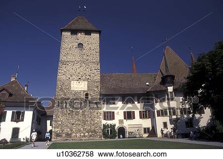 castle, Switzerland, Berne, Bern, Thunersee, 13th century castle in the town of Spiez in the Bernese Oberland. View Large Photo Image Stock Photo - castle, Switzerland, Berne, Bern, Thunersee, 13th century castle in the town of Spiez in the Bernese Oberland.. Fotosearch
