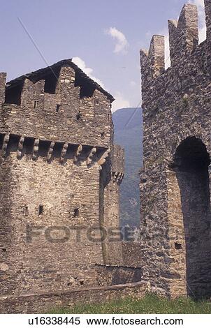 castle, Switzerland, Ticino, Bellinzona, Castello di Montebello a medieval castle in the village of Bellinzona. View Large Photo Image Stock Photography - castle, Switzerland, Ticino, Bellinzona, Castello di Montebello a medieval castle in the village of Bellinzona.. Fotosearch