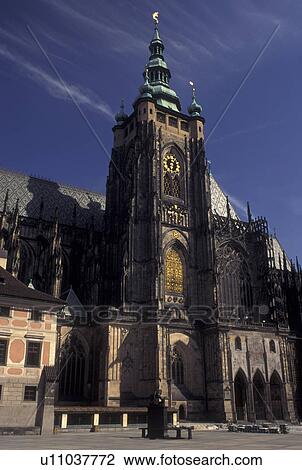 Chateau Prague Prague Eglise Republique Tcheque Praha Central Boheme Europe Rue Vitus Cathedrale A Prague Castle Banque D Image U11037772 Fotosearch