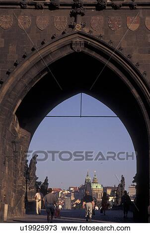 Charles Bridge, Prague, Praha, Czech Republic, Central Bohemia, Charles Bridge Gate, Old Town Bridge Tower View Large Photo Image Stock Image - Charles Bridge, Prague, Praha, Czech Republic, Central Bohemia, Charles Bridge Gate, Old Town Bridge Tower. Fotosearch
