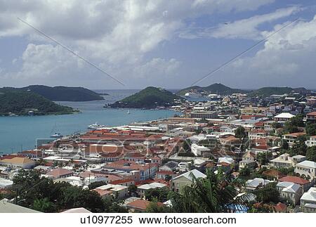Charlotte Amalie, St. Thomas, U. S. Virgin Islands, Caribbean, USVI, Scenic view of St. Thomas Harbor and the town of Charlotte Amalie on Saint Thomas Island. View Large Photo Image Stock Photography - Charlotte Amalie, St. Thomas, U. S. Virgin Islands, Caribbean, USVI, Scenic view of St. Thomas Harbor and the town of Charlotte Amalie on Saint Thomas Island.. Fotosearch