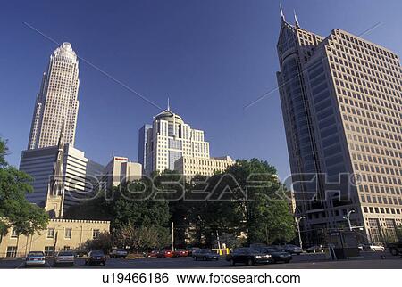 Charlotte, skyline, NC, North Carolina, Skyline of downtown Charlotte. View Large Photo Image Stock Photograph - Charlotte, skyline, NC, North Carolina, Skyline of downtown Charlotte.. Fotosearch