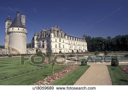 Chenonceau, castle, France, Loire Valley, Loire Castle Region, Indre-et-Loire, Europe, 16th century Chateau de Chenonceau and gardens. View Large Photo Image Stock Photo - Chenonceau, castle, France, Loire Valley, Loire Castle Region, Indre-et-Loire, Europe, 16th century Chateau de Chenonceau and gardens.. Fotosearch