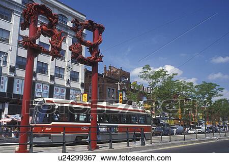 Chinatown, Toronto, Canada, Ontario, Chinatown, Trolleys run along Spadina Avenue in Chinatown in downtown Toronto. View Large Photo Image Stock Photo - Chinatown, Toronto, Canada, Ontario, Chinatown, Trolleys run along Spadina Avenue in Chinatown in downtown Toronto. . Fotosearch