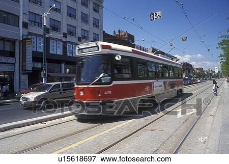 Chinatown, trolley, Toronto, Canada, Ontario, Trolley runs along Spadina Avenue in Chinatown in downtown Toronto. View Large Photo Image Stock Photo - Chinatown, trolley, Toronto, Canada, Ontario, Trolley runs along Spadina Avenue in Chinatown in downtown Toronto. . Fotosearch