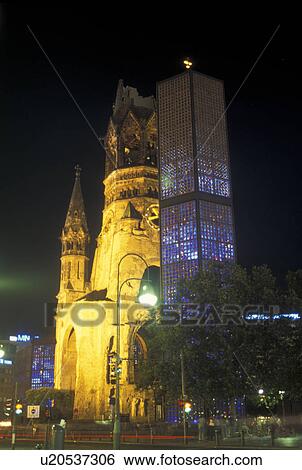 church, Berlin, Germany, Europe, Kaiser-Wilhelm-Gedachtnis-Kirche in the evening in Breitscheidplatz. View Large Photo Image Stock Photograph - church, Berlin, Germany, Europe, Kaiser-Wilhelm-Gedachtnis-Kirche in the evening in Breitscheidplatz.. Fotosearch