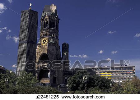 Stock Photography -  church, Berlin, Germany, Europe, Kaiser-Wilhelm-Gedachtnis-Kirche in Breitscheidplatz.. Fotosearch