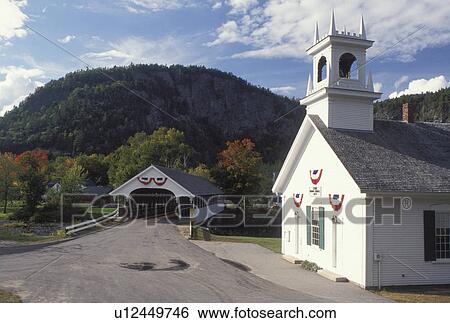 church, NH, New Hampshire, Stark, Stark Union Church and covered bridge in Stark Village in the fall. View Large Photo Image Stock Photograph - church, NH, New Hampshire, Stark, Stark Union Church and covered bridge in Stark Village in the fall.. Fotosearch