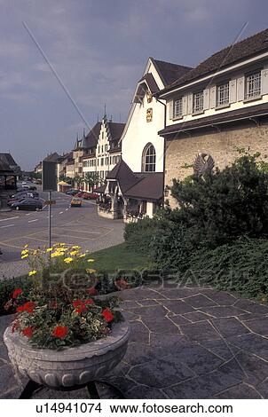 Picture -  church, Switzerland, Fribourg, 17th Century Capuchin Chapel in the village of Bulle.. Fotosearch