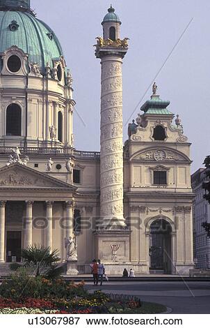Stock Photo -  church, Vienna, Austria, Wien, Church of St. Charles Borromeo at Karlplatz in Vienna.. Fotosearch